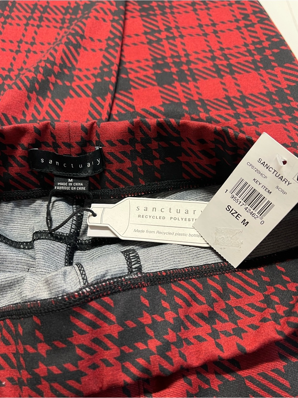 🆕 NWT Sanctuary Red & Black Plaid Pull-On Pants | Size Medium - Picture 6 of 7